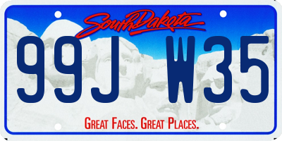 SD license plate 99JW35