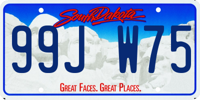 SD license plate 99JW75