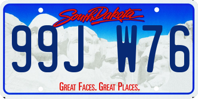SD license plate 99JW76