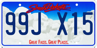 SD license plate 99JX15