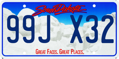 SD license plate 99JX32