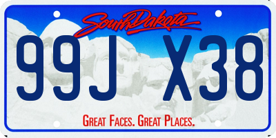 SD license plate 99JX38
