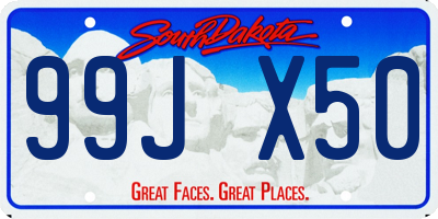 SD license plate 99JX50