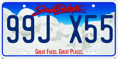 SD license plate 99JX55