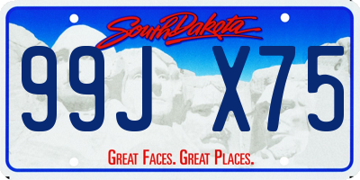 SD license plate 99JX75