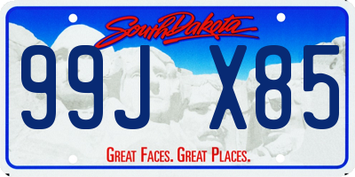 SD license plate 99JX85