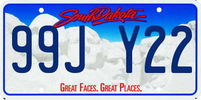 SD license plate 99JY22