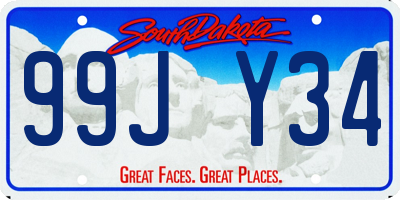 SD license plate 99JY34