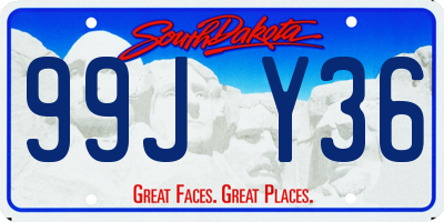 SD license plate 99JY36