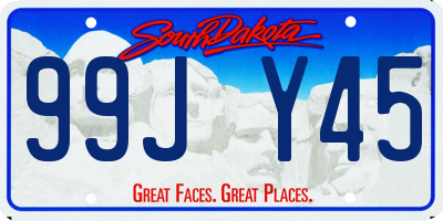 SD license plate 99JY45