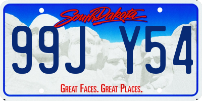 SD license plate 99JY54