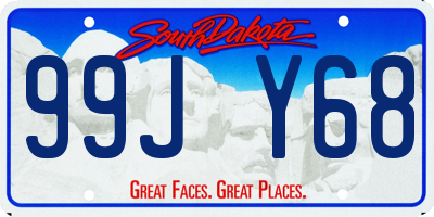 SD license plate 99JY68