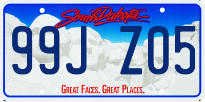 SD license plate 99JZ05