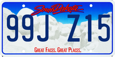 SD license plate 99JZ15