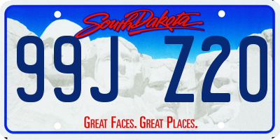 SD license plate 99JZ20