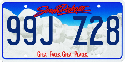 SD license plate 99JZ28
