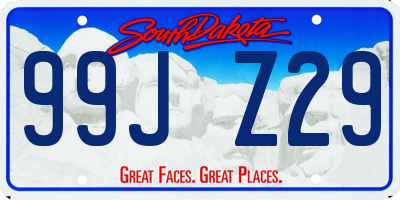 SD license plate 99JZ29
