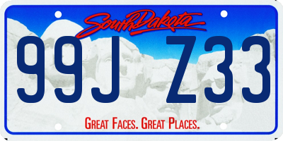 SD license plate 99JZ33