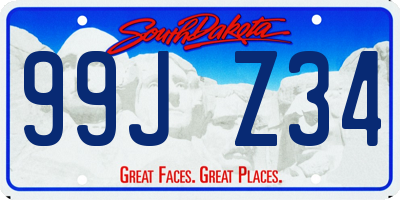 SD license plate 99JZ34
