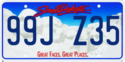 SD license plate 99JZ35