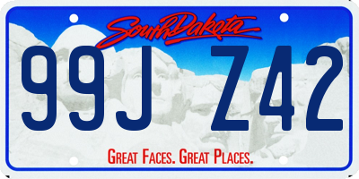 SD license plate 99JZ42