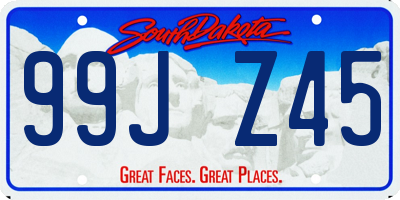 SD license plate 99JZ45