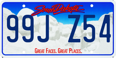 SD license plate 99JZ54