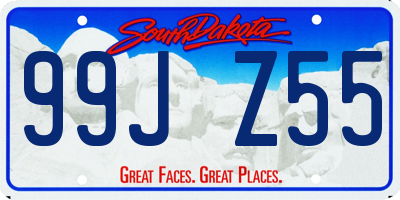 SD license plate 99JZ55