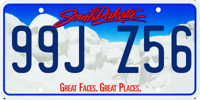 SD license plate 99JZ56