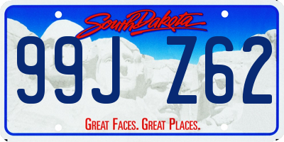 SD license plate 99JZ62