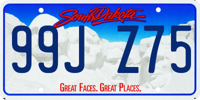 SD license plate 99JZ75