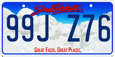 SD license plate 99JZ76