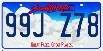 SD license plate 99JZ78