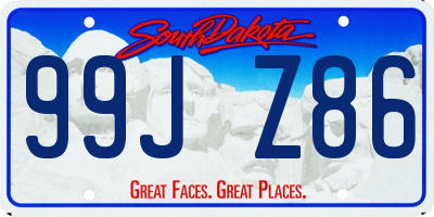 SD license plate 99JZ86
