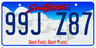 SD license plate 99JZ87