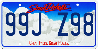 SD license plate 99JZ98