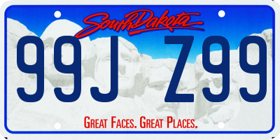 SD license plate 99JZ99