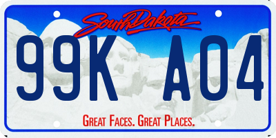 SD license plate 99KA04