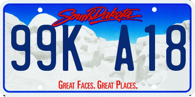 SD license plate 99KA18