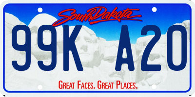 SD license plate 99KA20