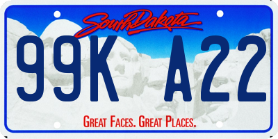 SD license plate 99KA22