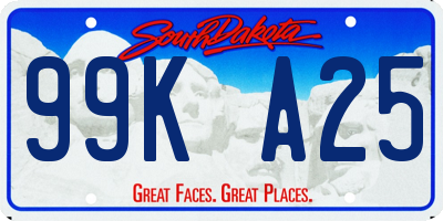SD license plate 99KA25