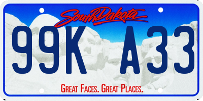 SD license plate 99KA33