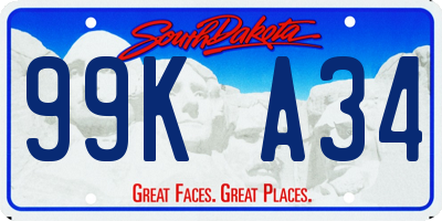 SD license plate 99KA34