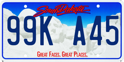 SD license plate 99KA45