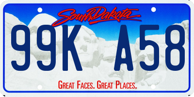 SD license plate 99KA58