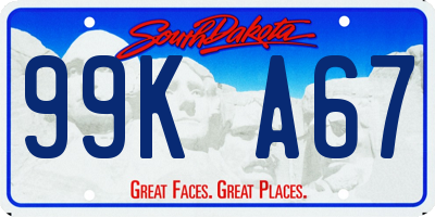 SD license plate 99KA67