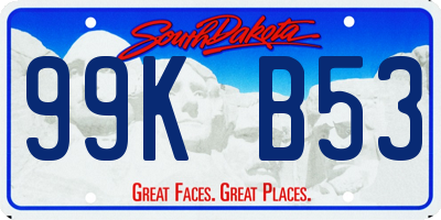 SD license plate 99KB53