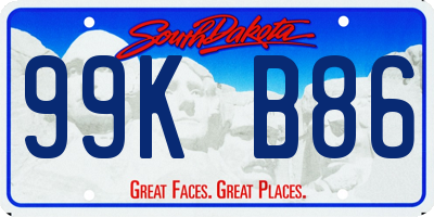 SD license plate 99KB86