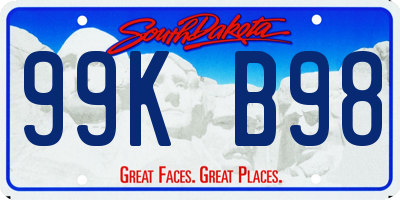 SD license plate 99KB98